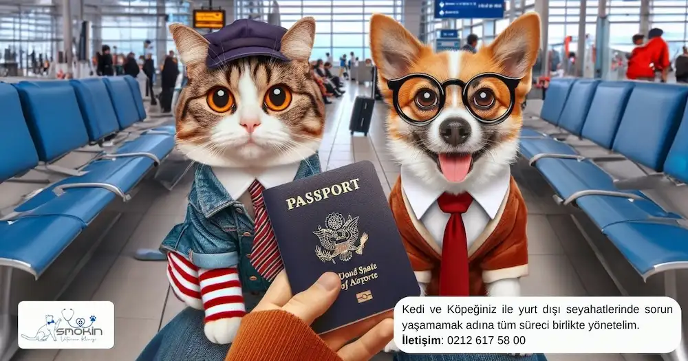 Pasaport almış kedi ve köpek